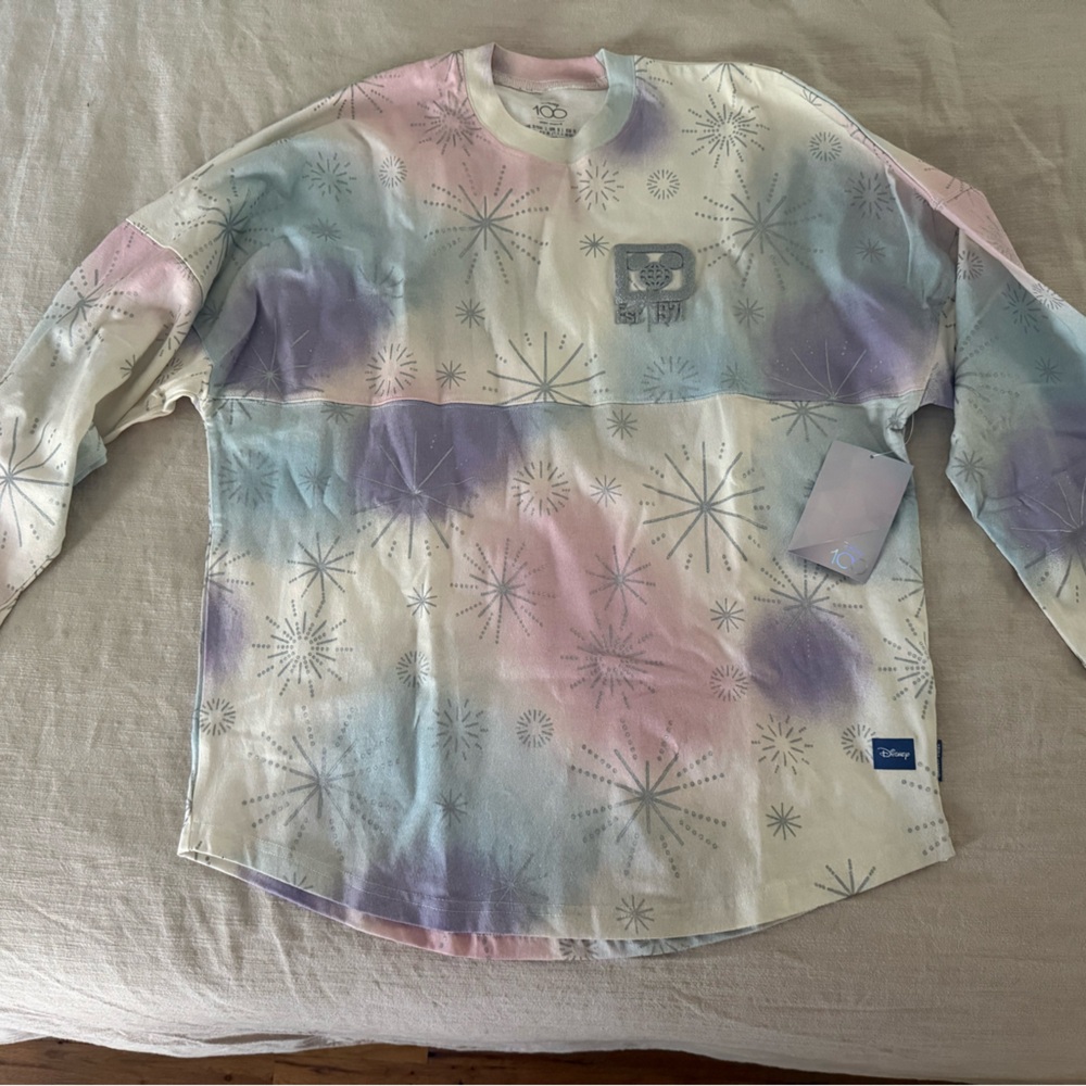 Pastel Tie-Dye Long Sleeve Disney Spirit Jersey 100 years